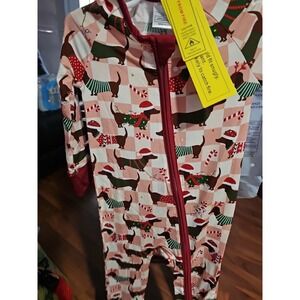 Bamboo Zippy Pajama Christmas Dashund  12 To 18  Months